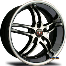 MERCELI WHEELS - M16 - Chrome Lip - black w/ chrome lip