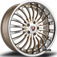 MERCELI WHEELS - M20 - Chrome Lip - machined w/ gold