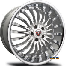 MERCELI WHEELS - M20 - Chrome Lip - machined w/ silver