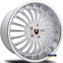 MERCELI WHEELS - M20 - Chrome Lip - machined w/ white