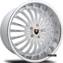 MERCELI WHEELS - M20 - Chrome Lip - machined w/ white