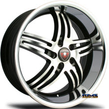 MERCELI WHEELS - M4 - Chrome Lip - machined w/ black