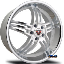 MERCELI WHEELS - M4 - Chrome Lip - machined w/ silver