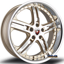 MERCELI WHEELS - M6 - Chrome Lip - machined w/ gold