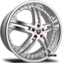 MERCELI WHEELS - M6 - Chrome Lip - machined w/ silver