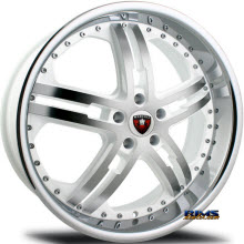 MERCELI WHEELS - M6 - Chrome Lip - machined w/ white