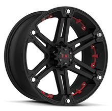 Tuff A.T Wheels - T01 (Red Inserts) - Black Flat