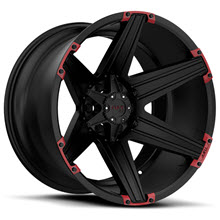 Tuff A.T Wheels - T12 - Satin Black w/ Red