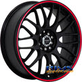 Ruff Racing - R355 - black machined w/ red stripe