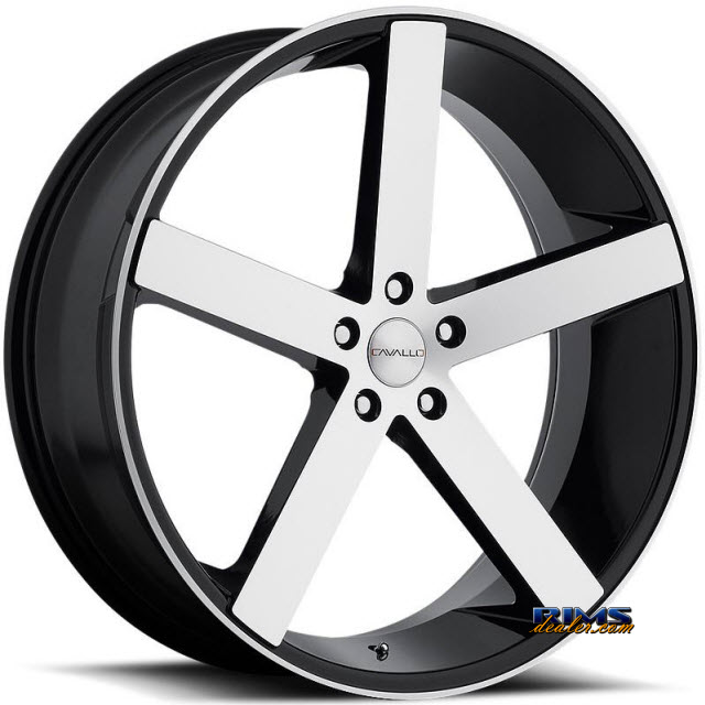 Pictures for Cavallo Wheels CLV-5 machined w/ black