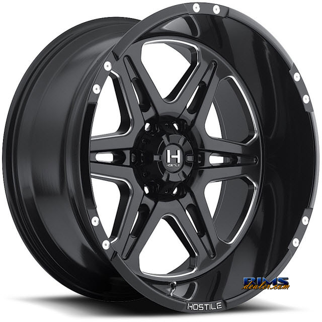 Pictures for Hostile Truck Wheels H102 - HAVOC 6 black flat w/ machined