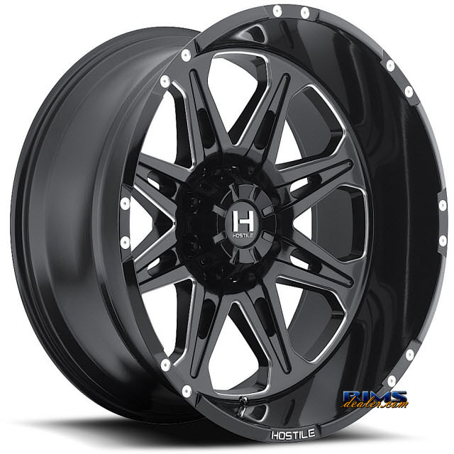 Pictures for Hostile Truck Wheels H102 - HAVOC 8 black flat w/ machined