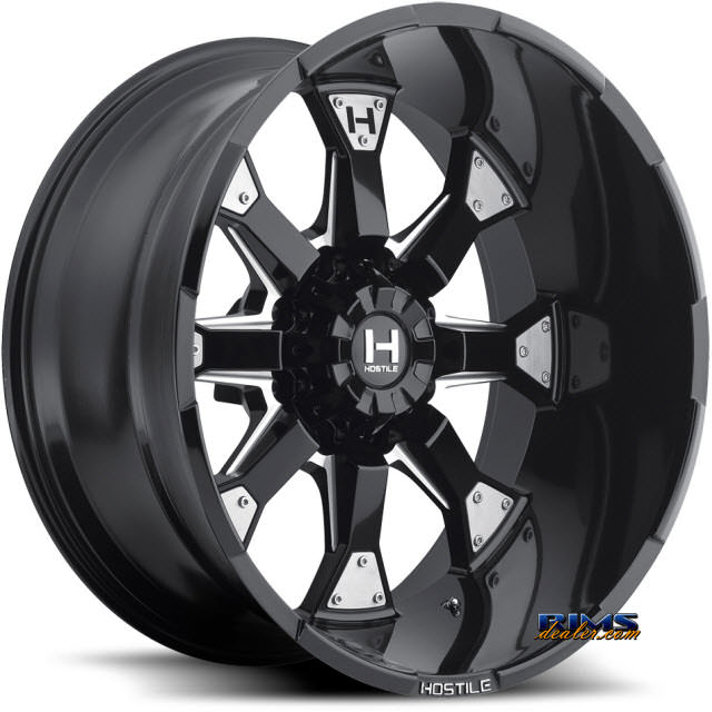 Pictures for Hostile Truck Wheels H101 - KNUCKLES 8 black flat w/ machined