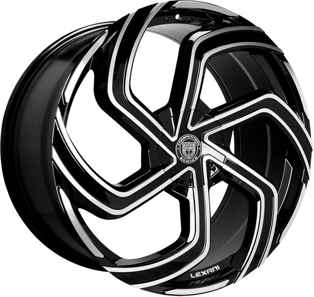 Pictures for LEXANI 672 - SWIFT-6 lug only Black Gloss w/ Machined