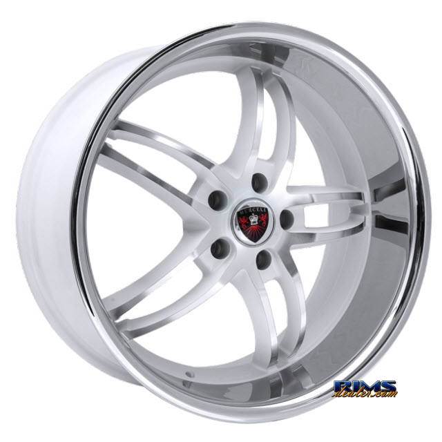 Pictures for MERCELI Wheels M16 - Chrome Lip Machined w/ White