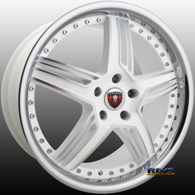 Pictures for MERCELI Wheels M13 - Chrome Lip machined w/ white