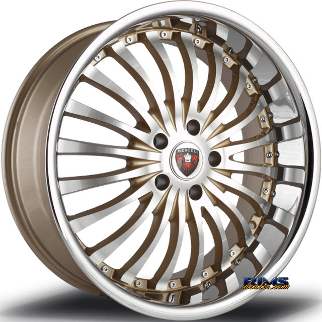 Pictures for MERCELI Wheels M20 - Chrome Lip machined w/ gold
