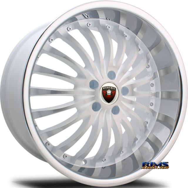 Pictures for MERCELI Wheels M20 - Chrome Lip machined w/ white