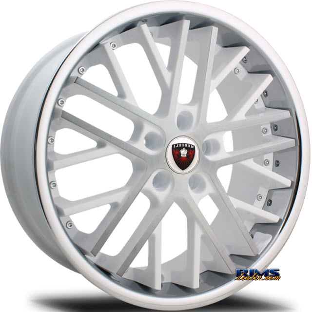 Pictures for MERCELI Wheels M45 - Chrome Lip machined w/ white