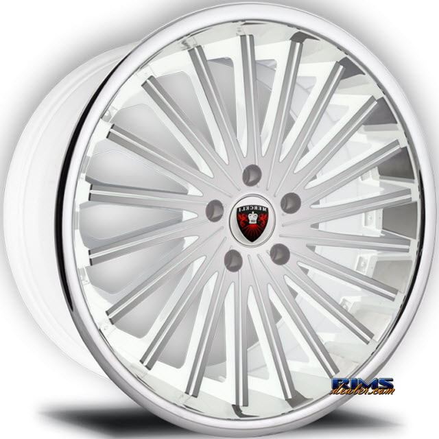 Pictures for MERCELI Wheels M46 - Chrome Lip machined w/ white