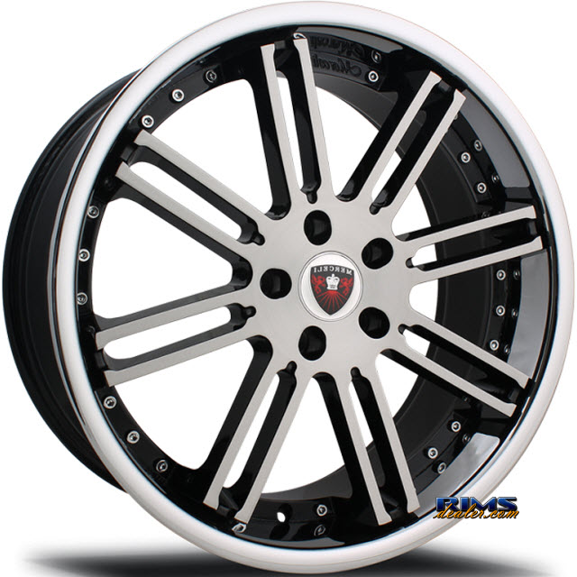 Pictures for MERCELI Wheels M48 - Chrome Lip machined w/ black