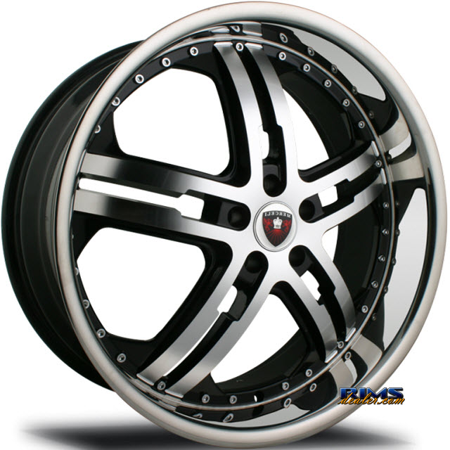 Pictures for MERCELI Wheels M6 - Chrome Lip machined w/ black