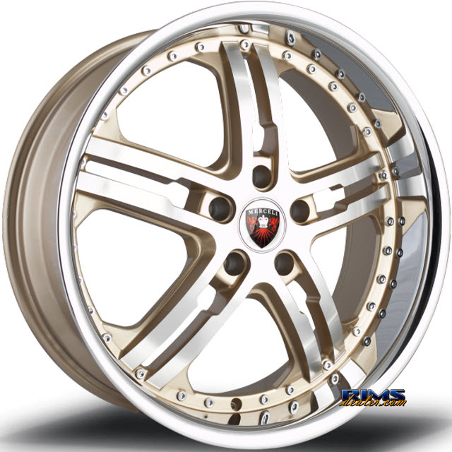 Pictures for MERCELI Wheels M6 - Chrome Lip machined w/ gold