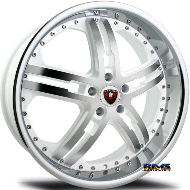 Pictures for MERCELI Wheels M6 - Chrome Lip machined w/ white
