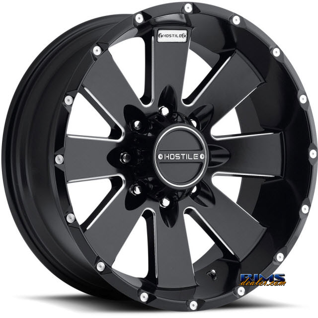 Pictures for Hostile Truck Wheels H100 - MOAB 8 black flat w/ machined