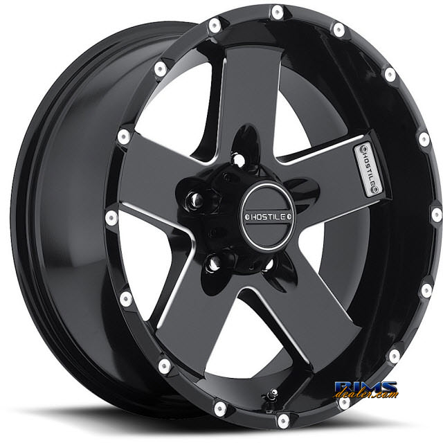 Pictures for Hostile Truck Wheels H100 - MOAB 5 black flat w/ machined