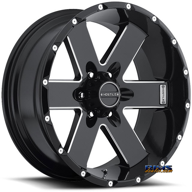 Pictures for Hostile Truck Wheels H100 - MOAB 6 black flat w/ machined