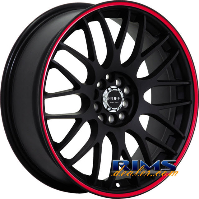 racing r355 rims and tires packages. ruff racing r355 black machined w/ stripe wheels and tires packages at RimsDealer.com