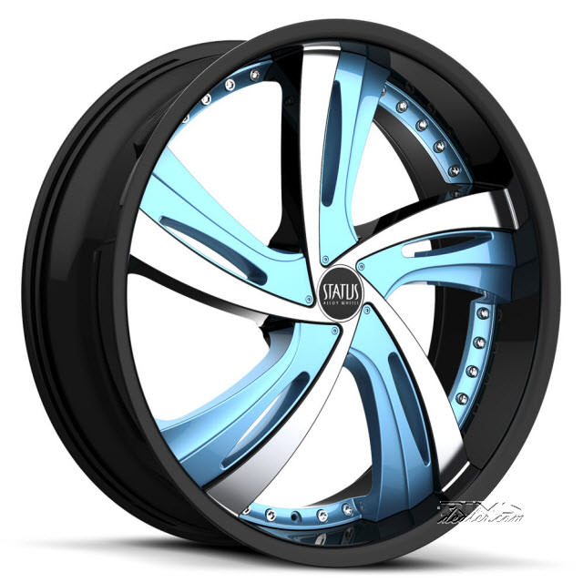 Pictures for STATUS Fantasy S835 - Custom (5-lug only) black gloss w/ blue