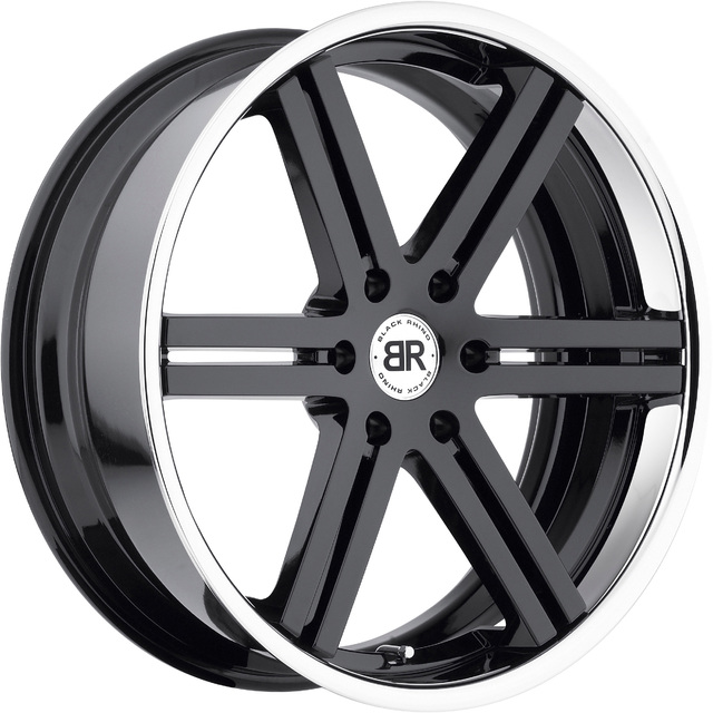 Pictures for BLACK RHINO LETABA - GLOSS BLACK W/CHROME STAINLESS LIP BLACK GLOSS