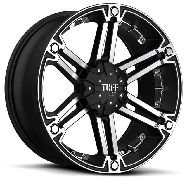 Pictures for Tuff A.T Wheels T01 Black Flat w/ Machined