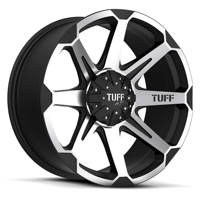 Pictures for Tuff A.T Wheels T05 Black Flat w/ Machined