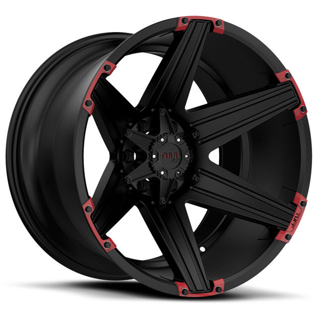 Pictures for Tuff A.T Wheels T12 Satin Black w/ Red