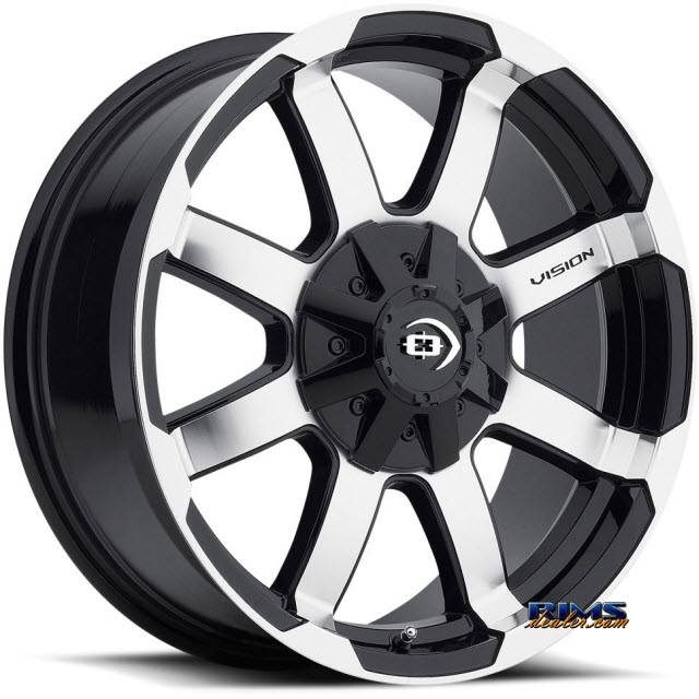 Pictures for Vision Wheel 413 Valor black gloss w/ machined