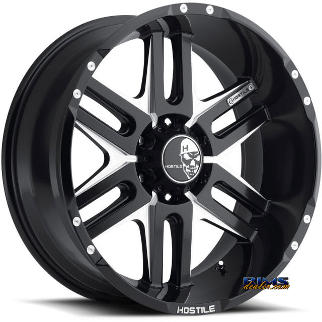 Pictures for Hostile Truck Wheels H104 - ZOMBIE 6 black flat w/ machined