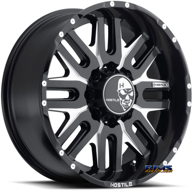 Pictures for Hostile Truck Wheels H104 - ZOMBIE 8 black flat w/ machined