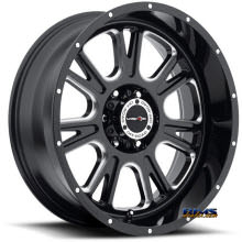 Vision Wheel Fury 399 black flat w/ machined